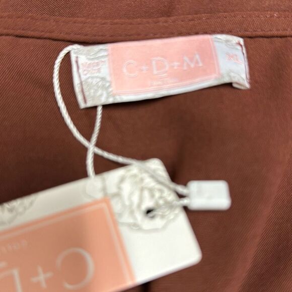 C+D+M Brown Flutter Sleeve Babydoll Dress Size XL NEW - Picture 5 of 8